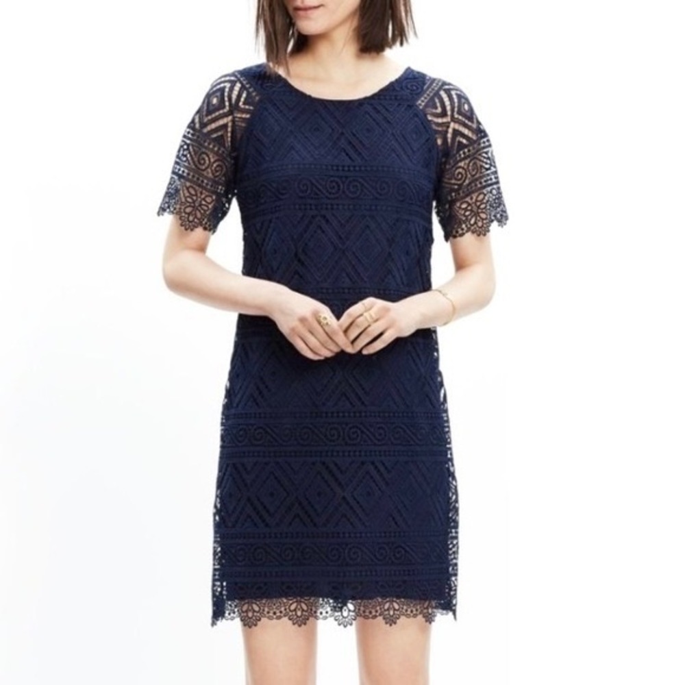 Madewell Navy Lace Lyric Mini Dress Size 2